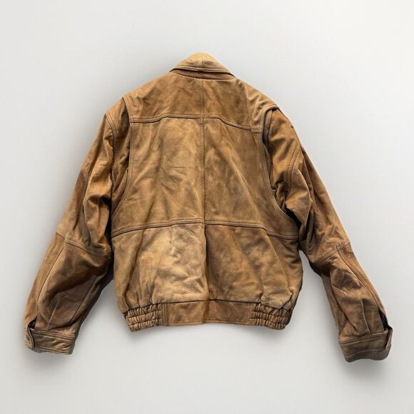 Vintage Genuine Leather Bomber Aviator Flight Jacket Men's Medium Nicole Sarhady - Picture 2 of 12